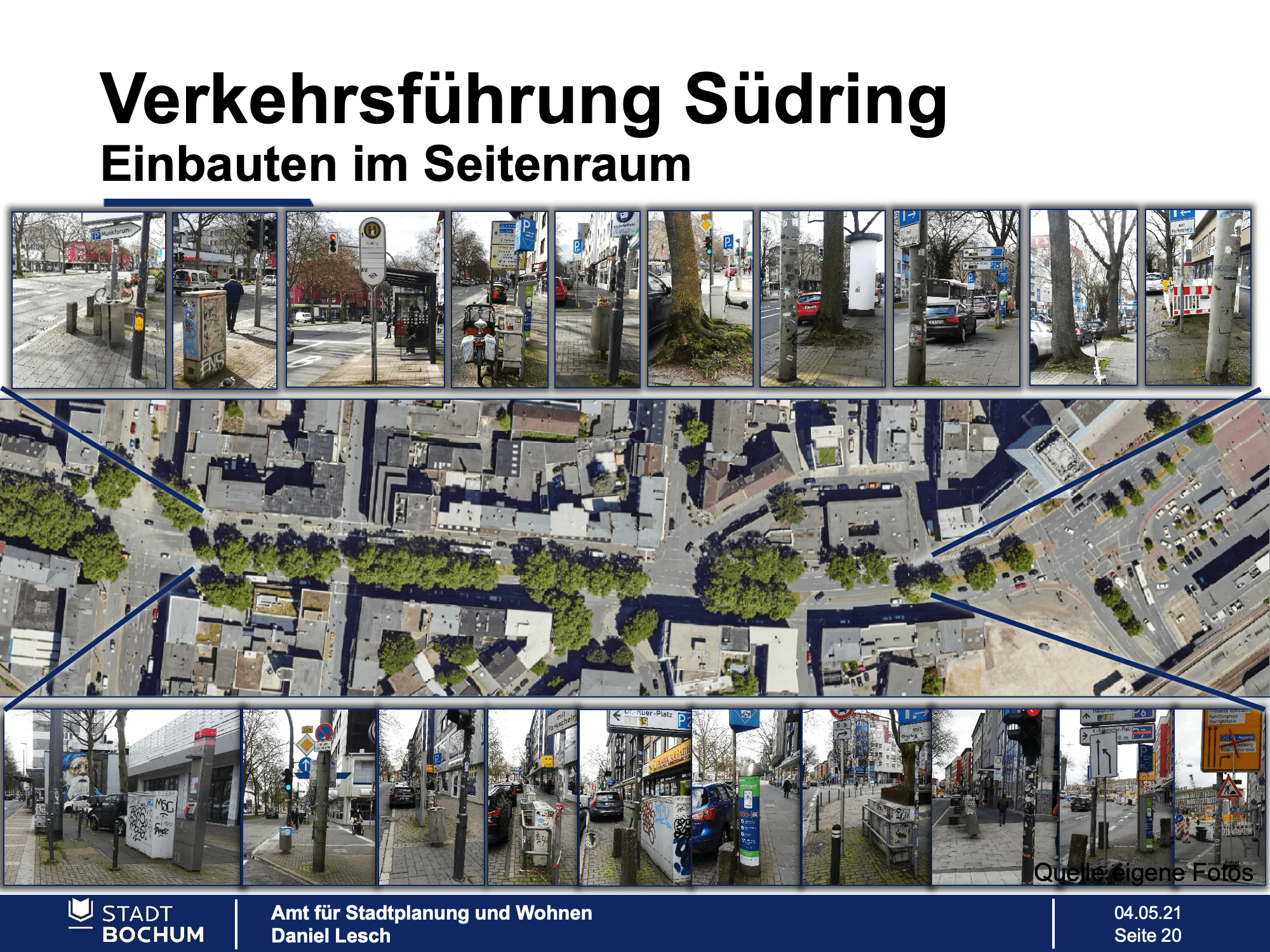 Verkehrsführung Südring: Einbauten im Seitenraum