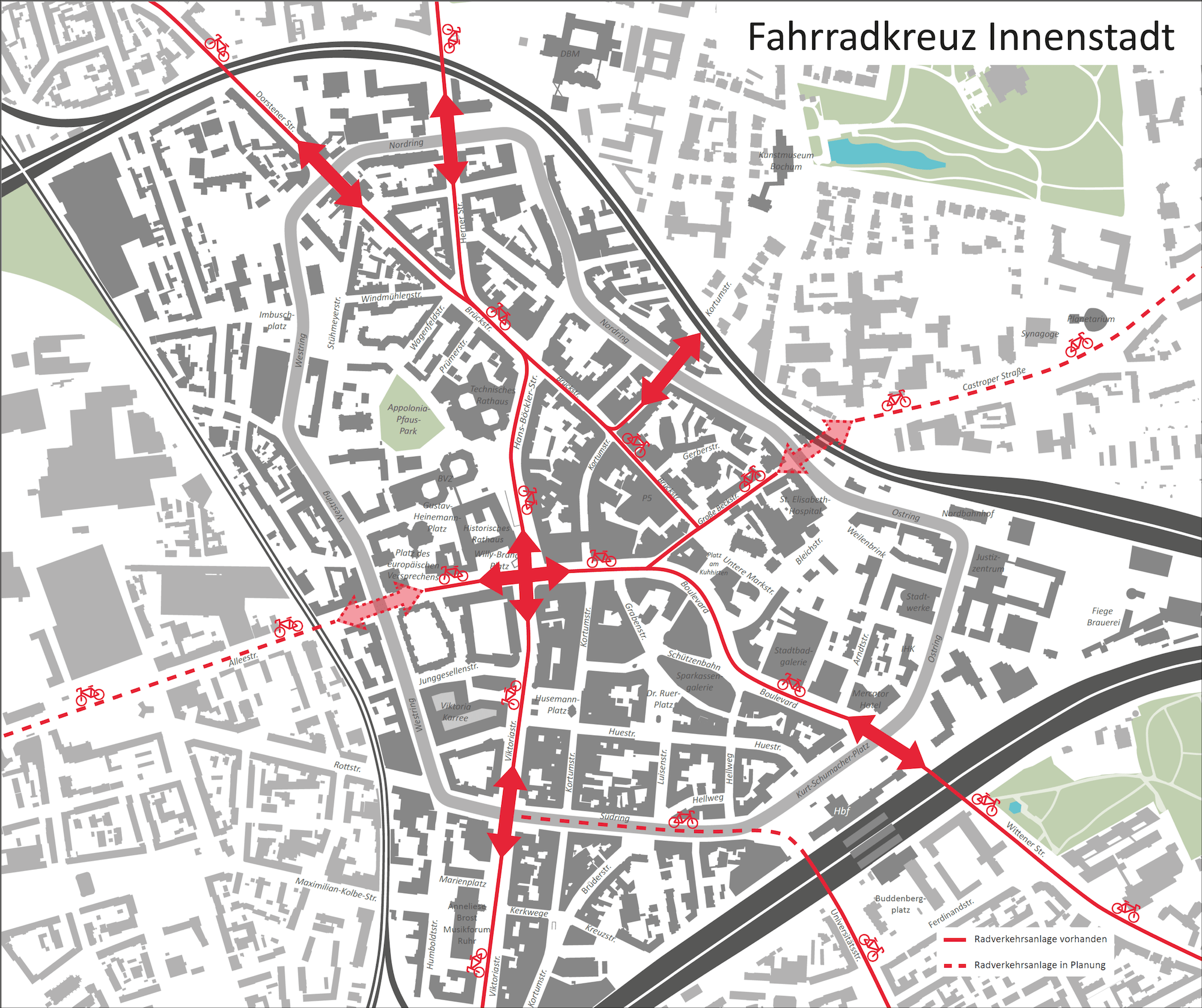 Vorschlag: Fahrradkreuz (Innenstadt Bochum)