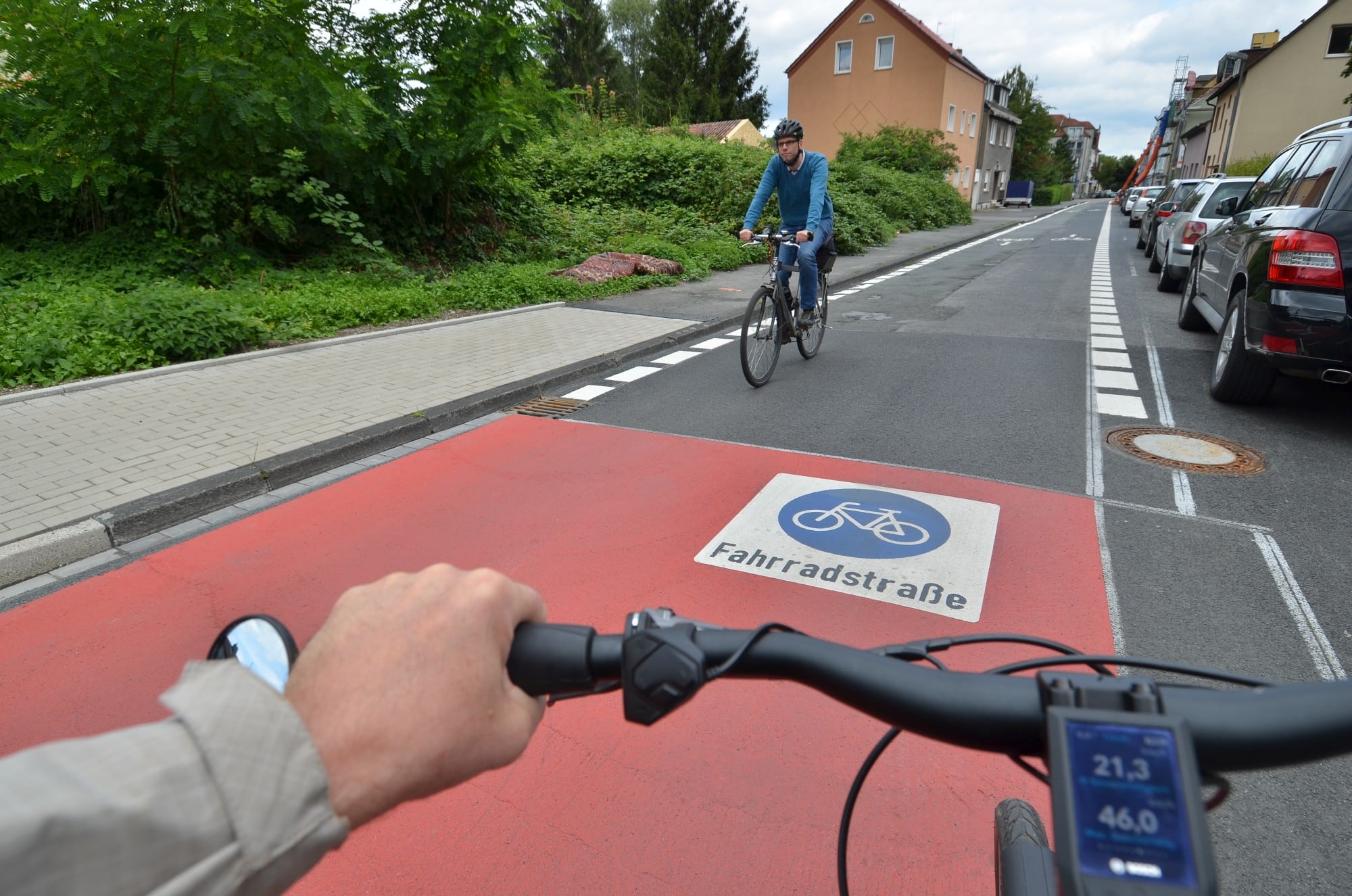 Fahrradstraße in Bochum (hier: Weitmarer Straße)