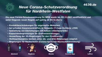03.12.2021: Neue Corona-Schutzverordnung (CoronaSchVO) für Nordrhein-Westfalen