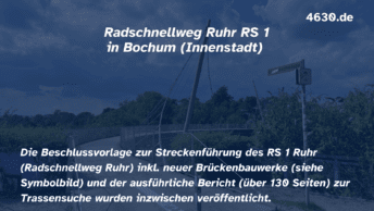 Radschnellweg Ruhr RS 1 in Bochum (Innenstadt)