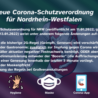Ab 13.01.2022: Neue Corona-Schutzverordnung (CoronaSchVO) für Nordrhein-Westfalen