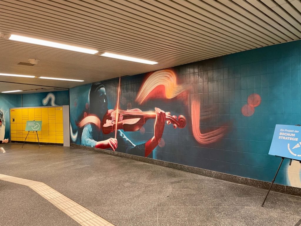 Graffitikunst in der U-Bahn-Station Bermuda3eck/Musikforum