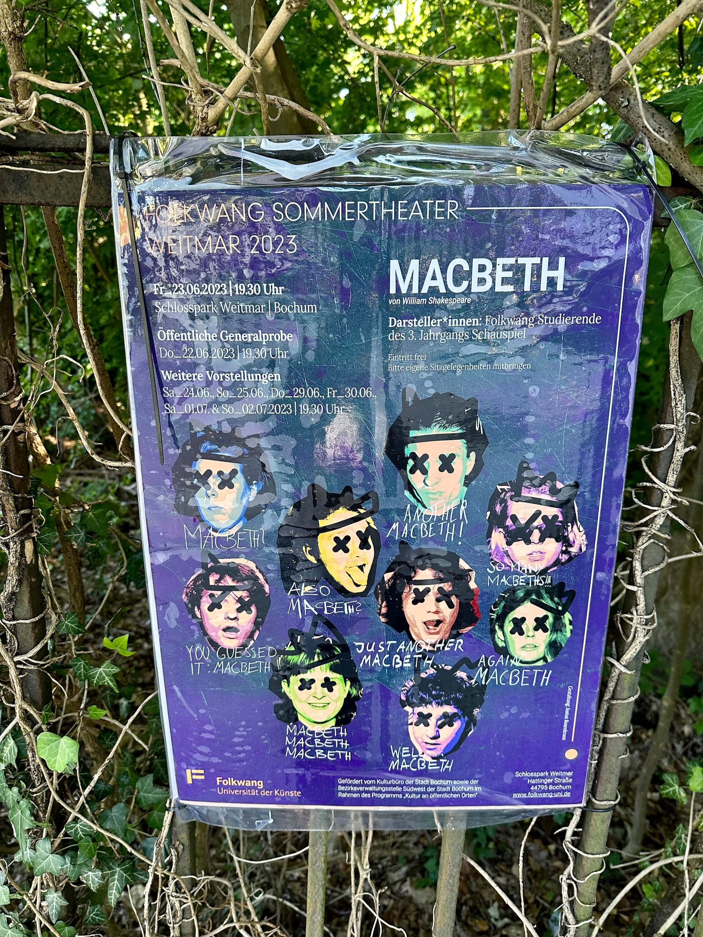 Macbeth im Schlosspark Weitmar: das Plakat