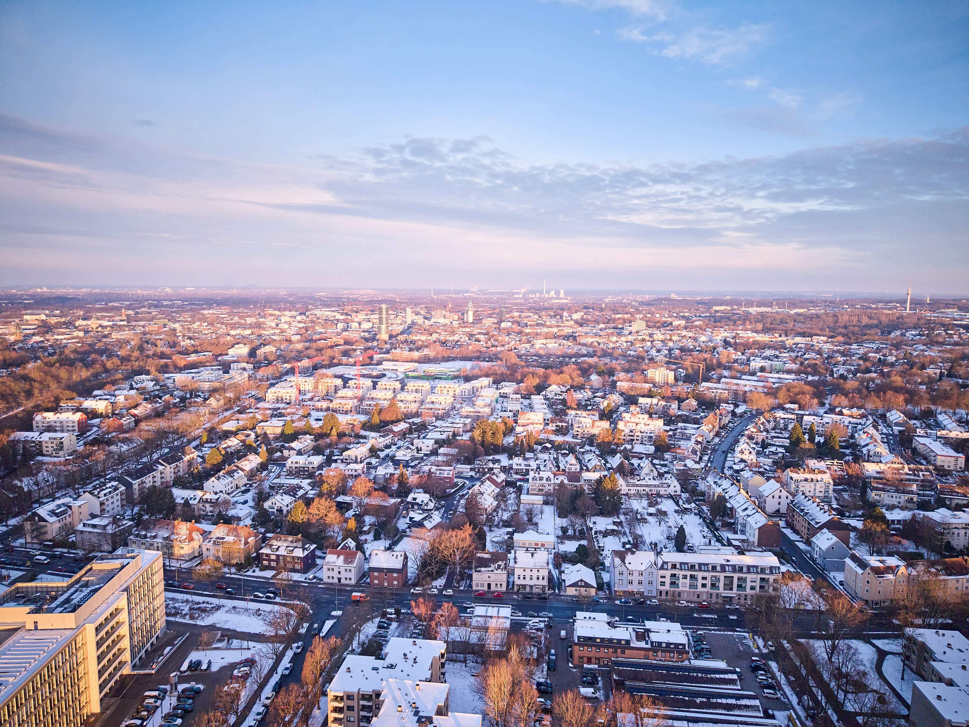 Winterliche Stadtansicht von Bochum