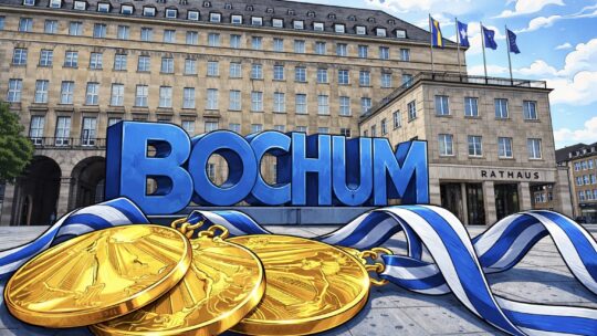 Sportlerehrung 2025 Bochum (generiertes Motiv mit dem Rathaus am Willy-Brandt-Platz)