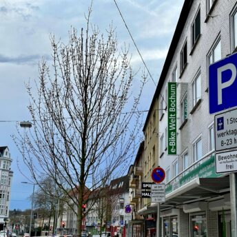 Bewohnerparken / Parkscheiben-Regelung an der Hattinger Straße im Bochumer Ehrenfeld