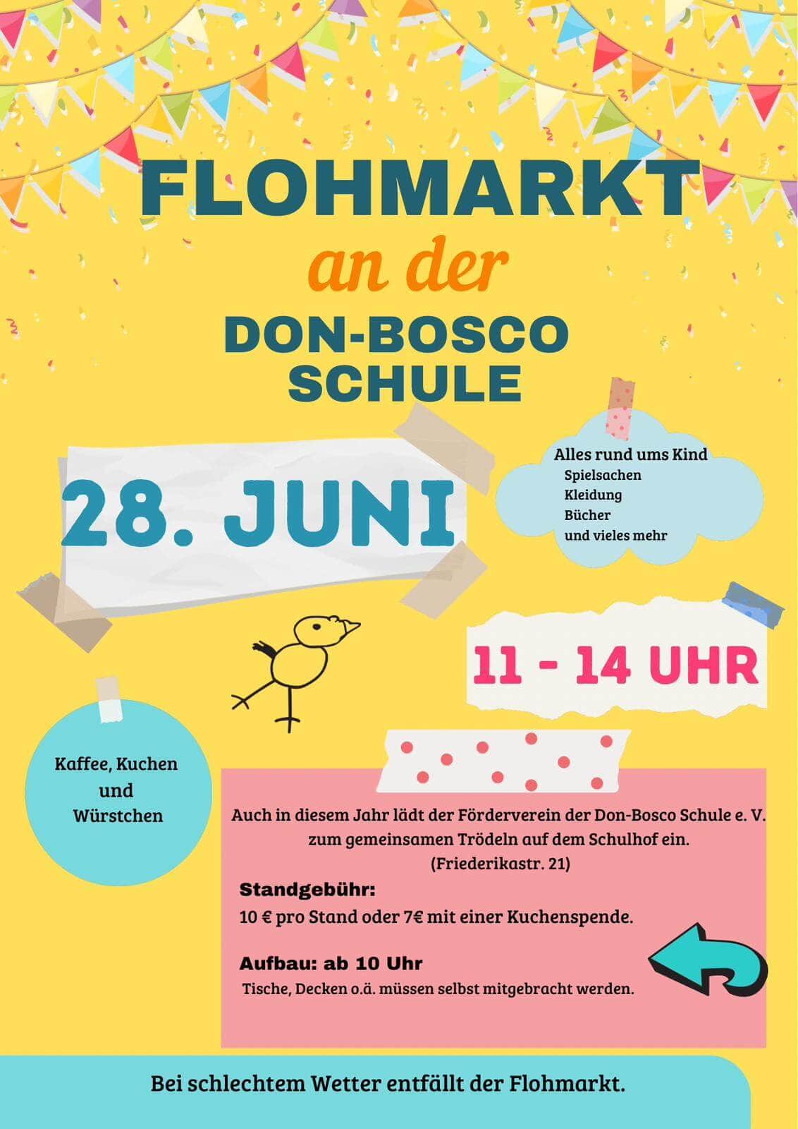 Flohmarkt an der Don-Bosco-Schule (am 28.06.2026)