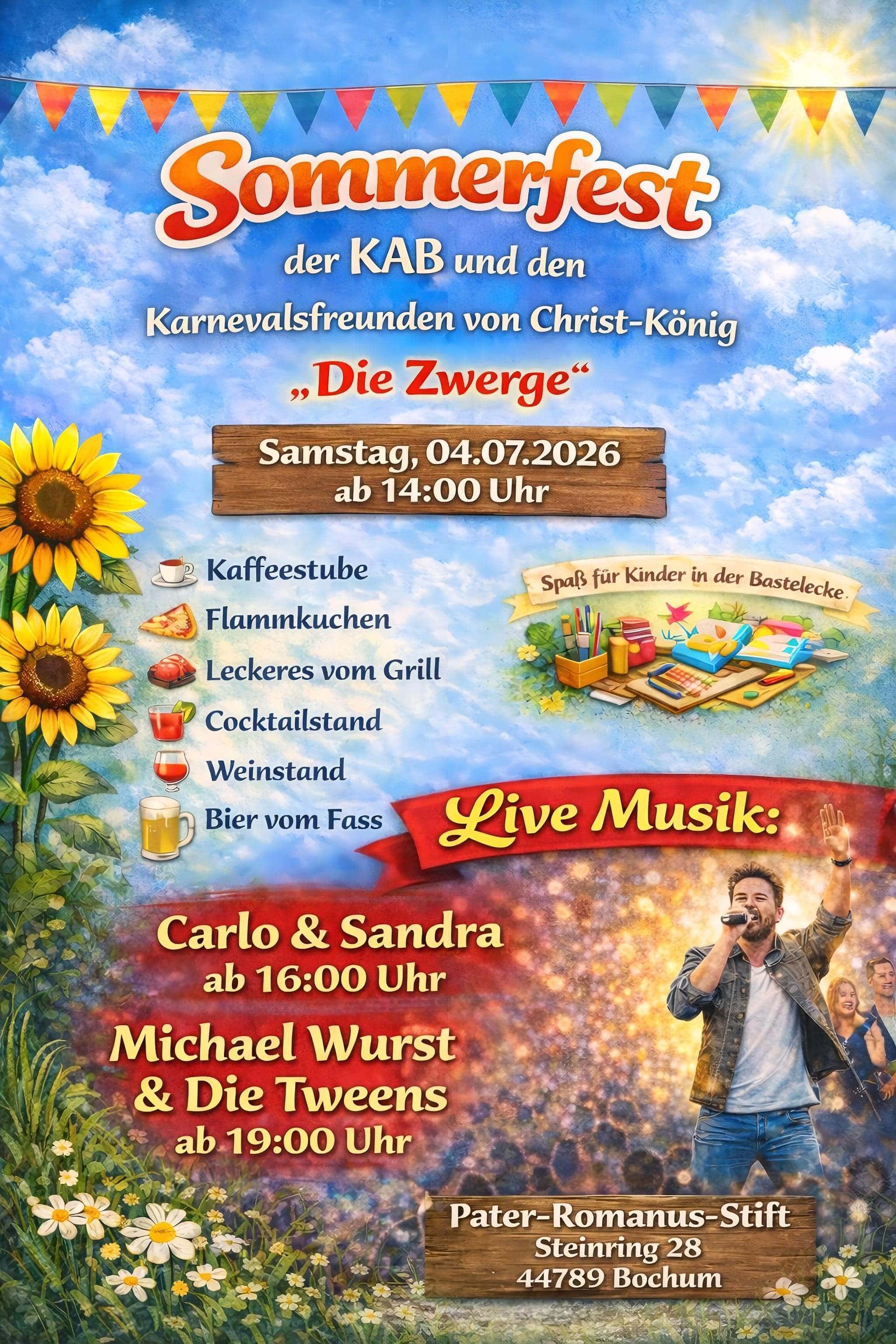 Sommerfest der KAB und den Karnevalsfreunden von Christ-K&ouml;nig "Die Zwerge" 2026