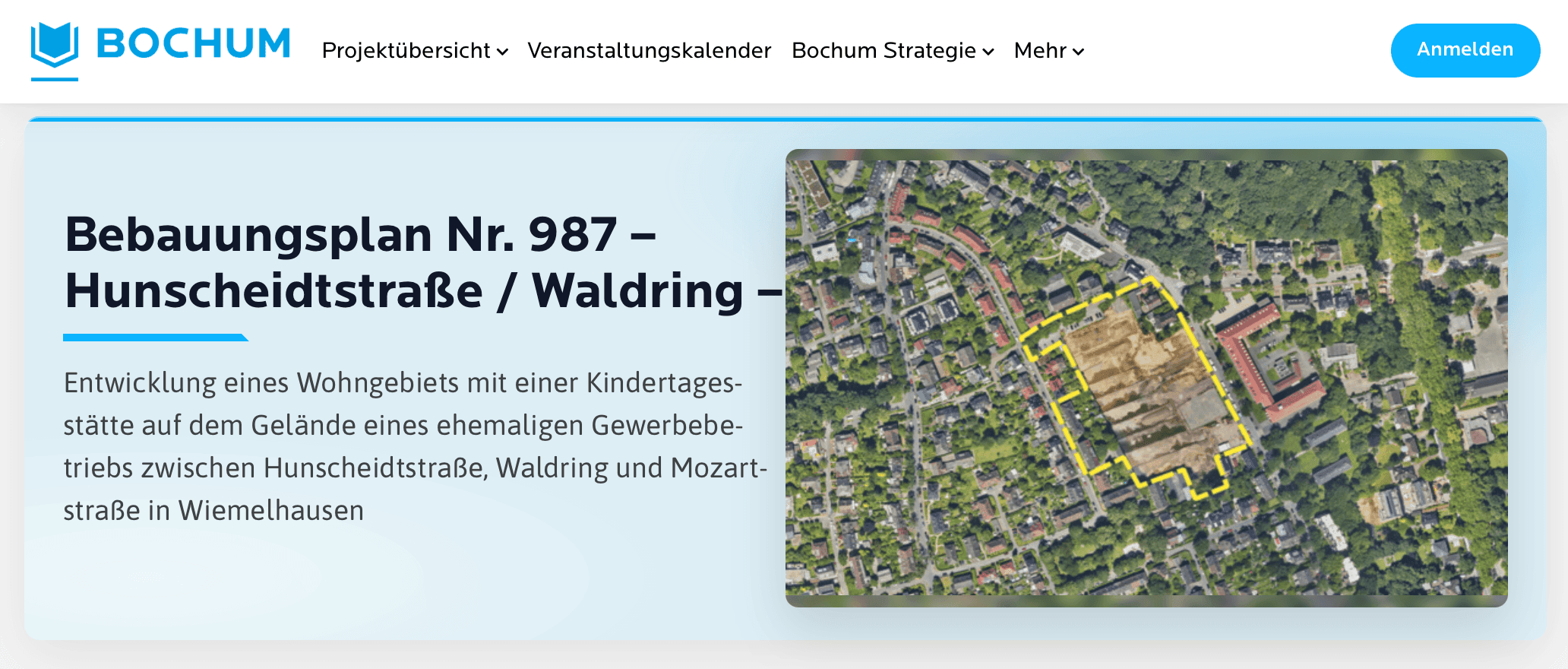 (Bochum mitgestalten): Bebauungsplan 987 Hunscheidtstra&szlig;e / Waldring