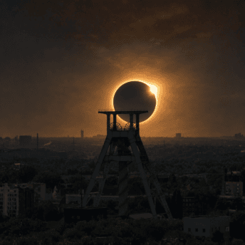 Sonnenfinsternis über Bochum (KI-generiert)